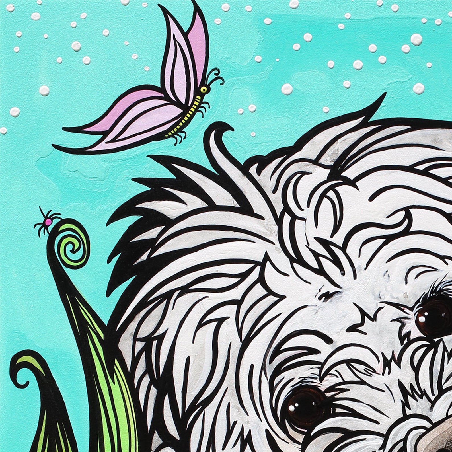 Maltipoo Maltese Dog Art Teacup Maltese Wall Art Maltipoo Etsy