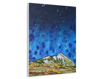 Crested Butte, Colorado Under Starry Skies Unframed Fine Art Canvas Print by Colorado Artist Robin Arthur | Ready to Hang, Various Sizes