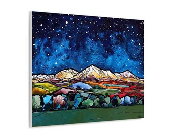 Colorado Rocky Mountains and Starry Night Sky Unframed Fine Art Canvas Print by Robin Arthur | Ready to Hang, Various Sizes