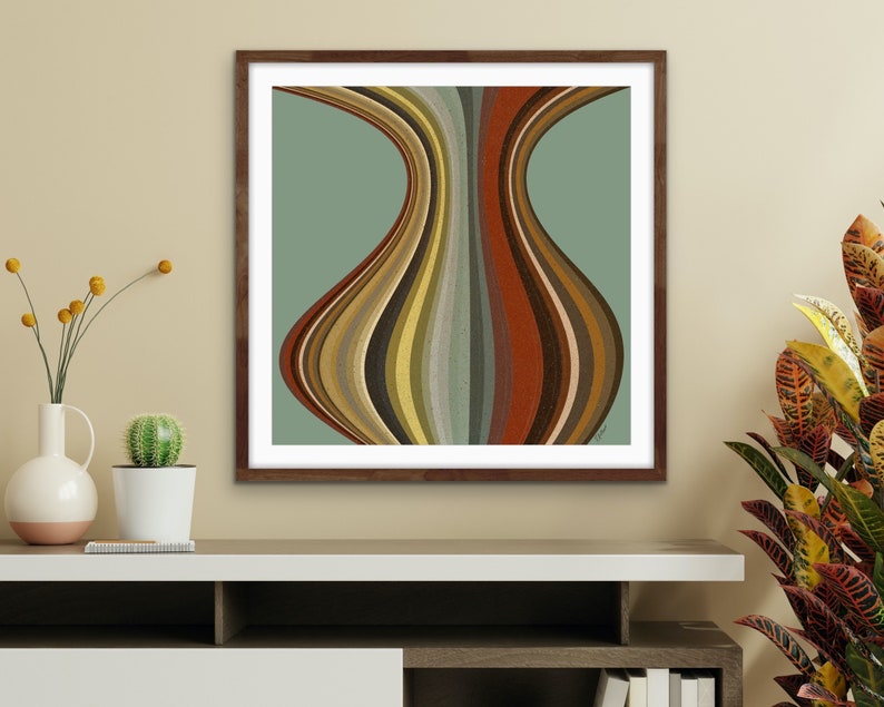 Mid Century Danish Modern Abstract Wall Art in Sizes up to - Etsy
