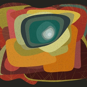 Mid Century Modern Colors, Retro Style Abstract Art • Unframed Danish Modern Inspired Print, Earth Tones, Several Sizes up to 24 in x 30 in