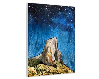 Western Colorado's Needlerock Under Starry Skies Unframed Fine Art Canvas Print on Canvas by Colorado Artist Robin Arthur | Ready to Hang