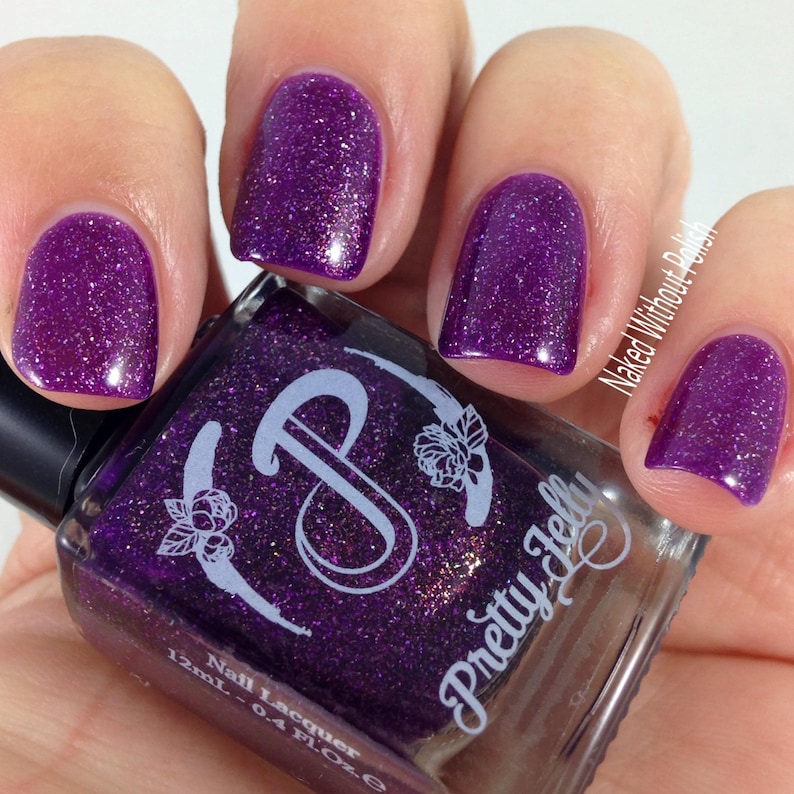 Purple Jelly Nail Polish Holographic Flakie Polish Shimmer | Etsy