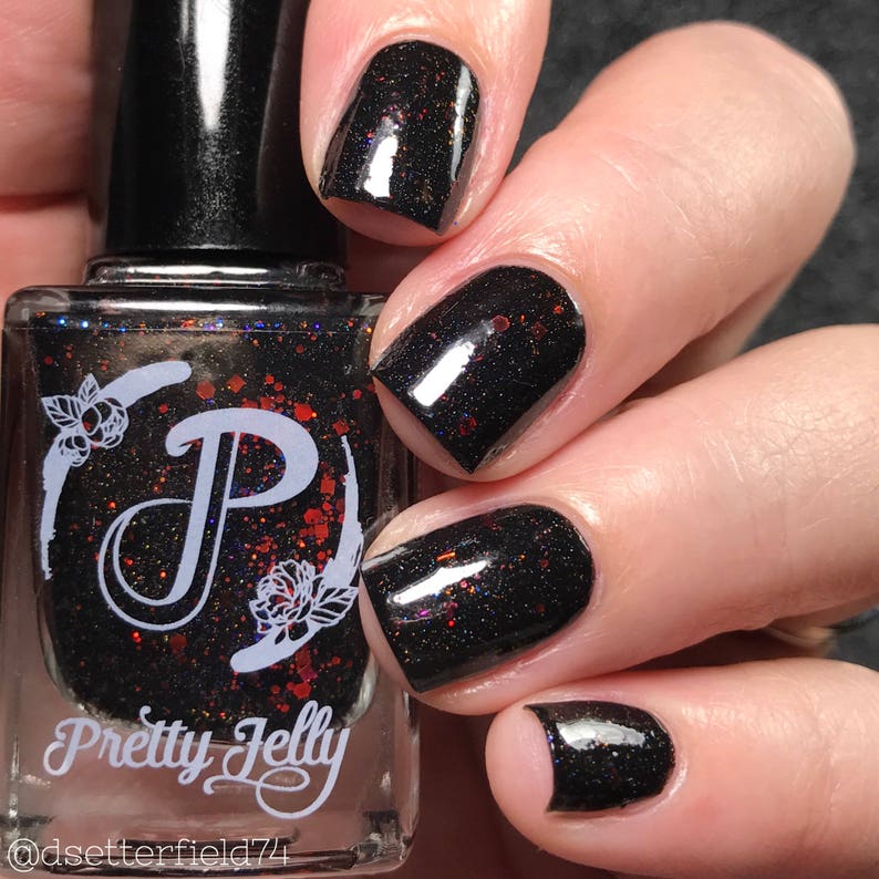 Black Nail Polish Red Glitter Nail Lacquer Indie Nail Polish Fall Nail Color Gift For Her Vegan Cosmetics Pretty Jelly Pop Six Squish Black Nail Polish Red Glitter Nail Lacquer Indie Nail Polish Fall Nail Color Gift For Her Vegan Cosmetics Pretty Jelly Pop Six Squish