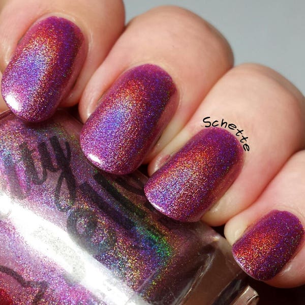 Nail Polish, Holographic Nail Lacquer, Pink Holo Nails, Indie Nail Polish, Vegan Varnish, Custom Color, Gift for Her, Pretty Jelly, FLOWERET