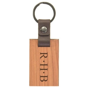 Custom Wood Keychain Wooden Keychain Leather Keychain Engraved Keychain Hotel Keychain - Blank Leather And Wood Keychain