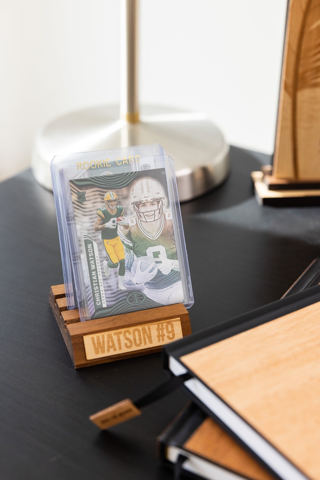 CUSTOM Trading Card Stand Sports Card Display Wooden Card Holder for