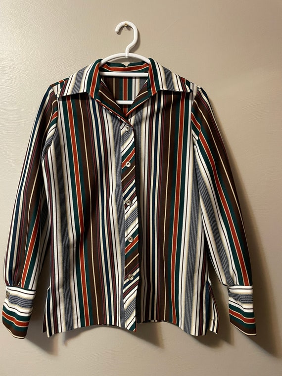 Vintage 1970s Polyester Blouse - image 1