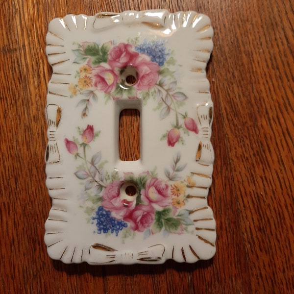 Two Mid-century Decorated Switch Plate Covers