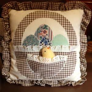Easter Egg Pillow with Chick