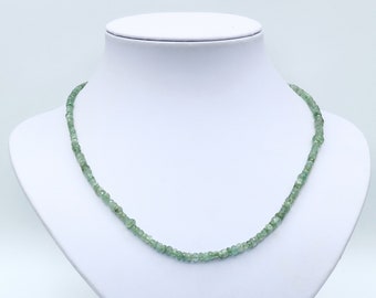 green emerald necklace, emerald silver necklace, emerald gemstone necklace, light green necklace, green choker necklace, present for wife