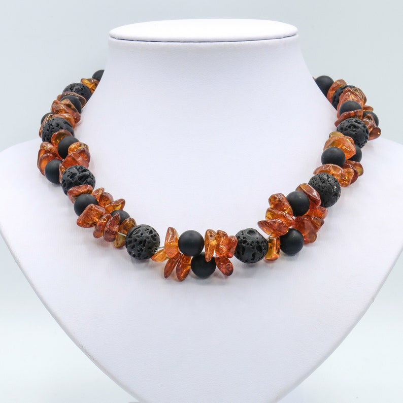 Black onyx necklace black onyx bead necklace black gem Etsy