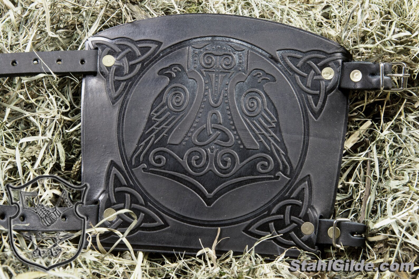 Leather Cuff LARP Bracers Armor Thor's Hammer Mjolnir with Etsy