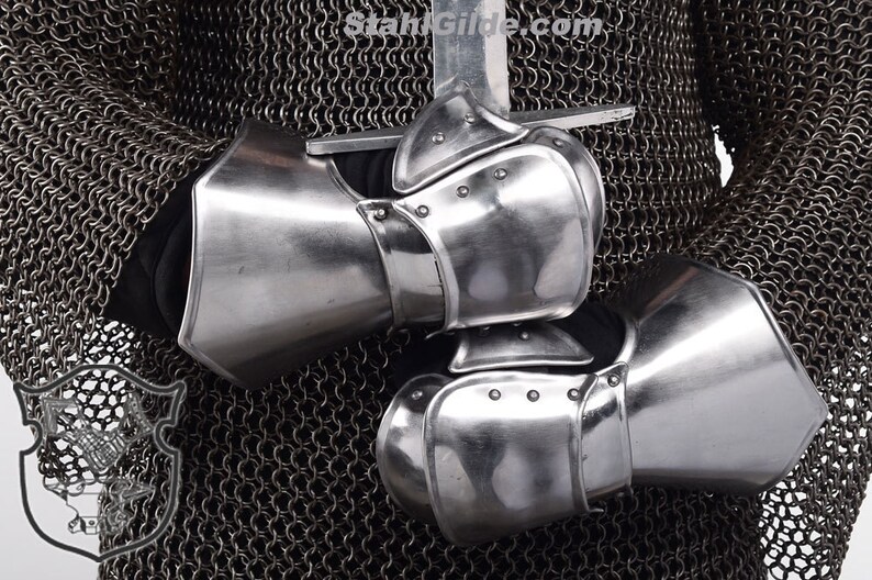 Larp fantasy medieval costume steel armour Gauntlet Etsy