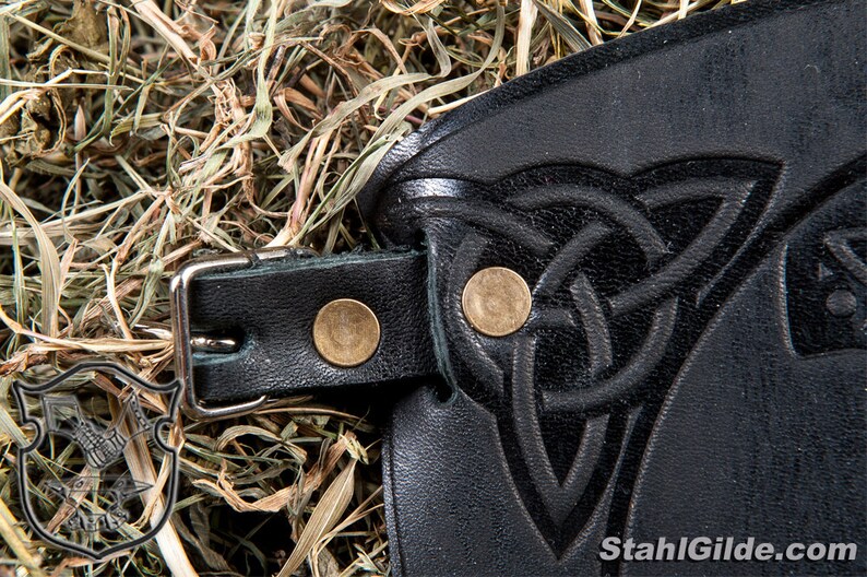 Leather Cuff LARP Bracers Armor Thor's Hammer Mjolnir With Etsy