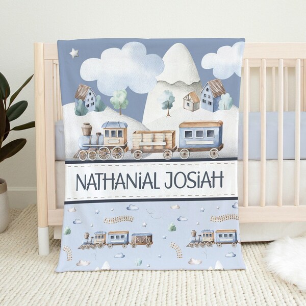 Train Baby Blanket Etsy