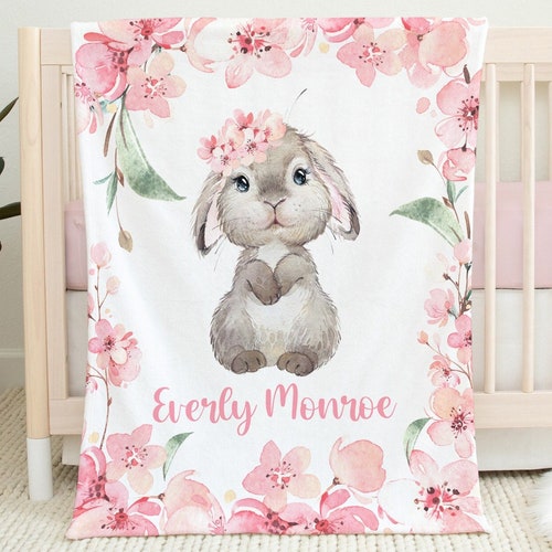 bunny security blanket pink