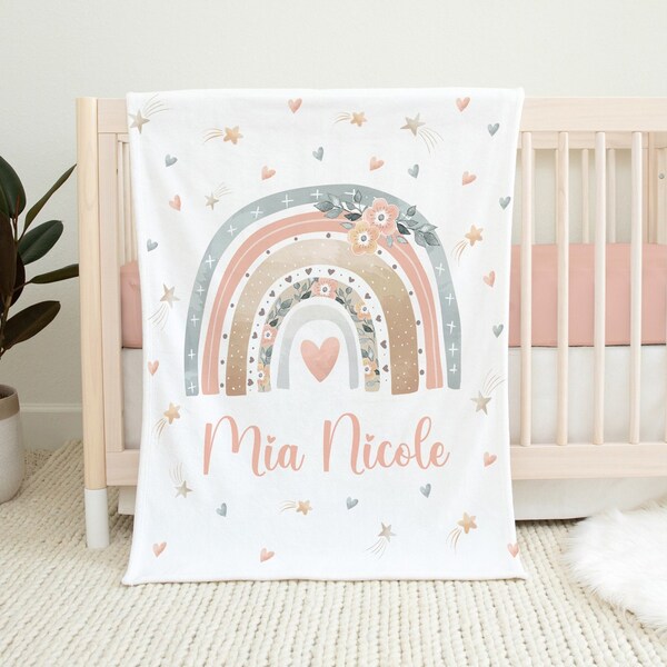 Rainbow Blanket Etsy