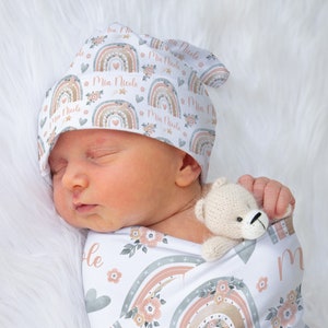 Rainbow swaddle and headband discount