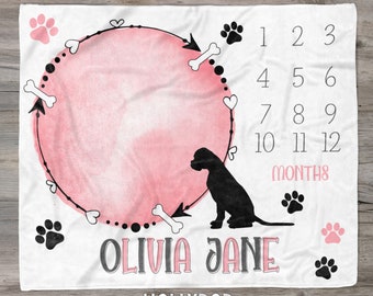 Puppy milestone blanket sale