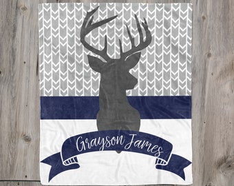 personalized deer baby blanket