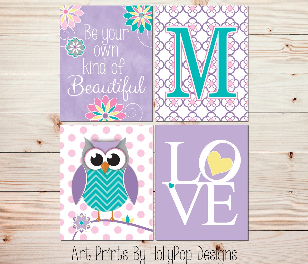Nursery wall art Girls room decor Girl owl art Girl nursery Etsy
