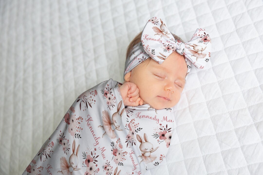 FIRST BABY - Bunny Swaddle Blanket - Pink main image 0