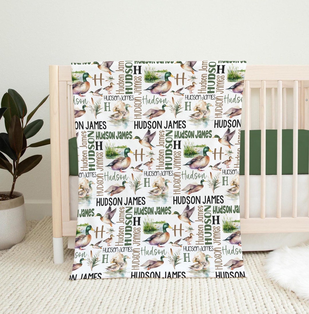 MALLARD DUCK BABY Blanket, Baby Boy Duck Blanket, Personalized Baby ...