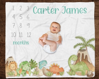 Dinosaur Baby Boy Milestone Blanket Baby Growth Blanket Dinosaur Custom Baby Growth Blanket Personalized Dinosaur Baby Name Photo Blanket Etsy Canada