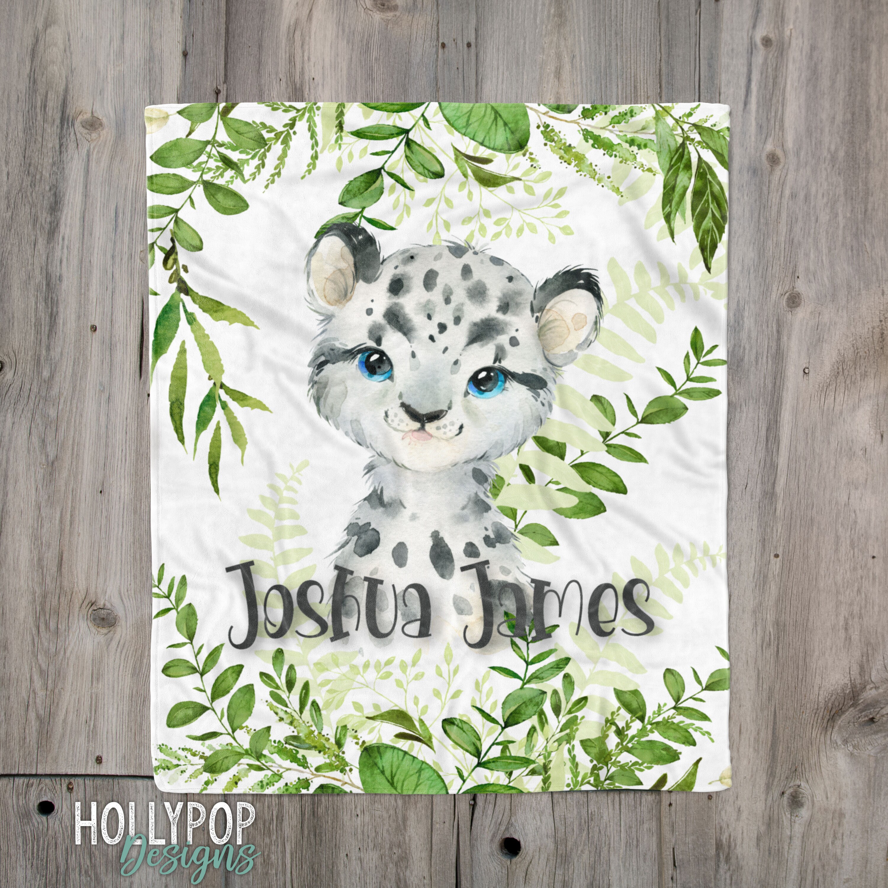 Snow Leopard Watercolor Clipart Nursery Decor Baby Snow Leopard