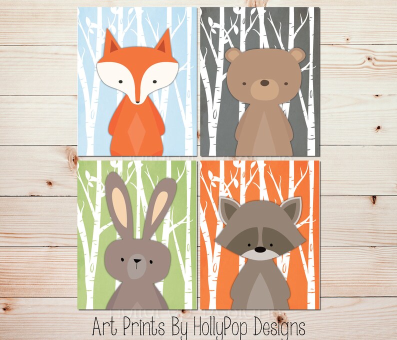 Baby boy nursery art Woodland Nursery prints Woodland wall Etsy
