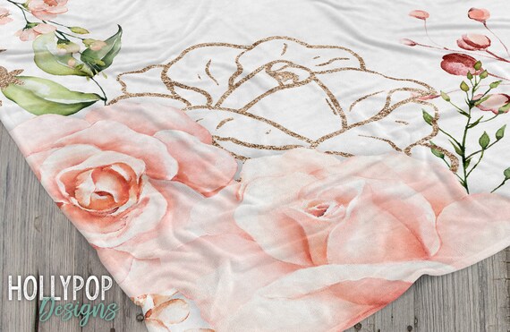 Pink and gold baby blanket shop