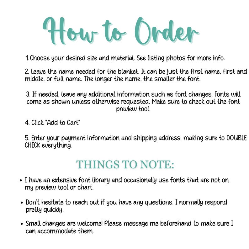 a poster with instructions for how to order