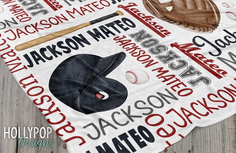 Personalized Baby Boy Baseball Name Blanket Boy Baseball Etsy
