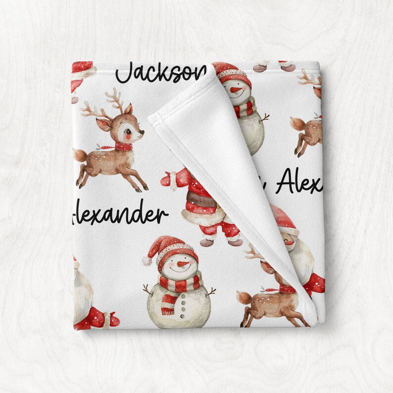 SANTA CLAUS BLANKET, Christmas Baby Blanket, Personalized Toddler