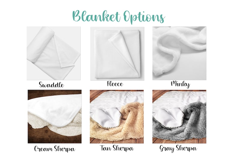 four different types of blanket options