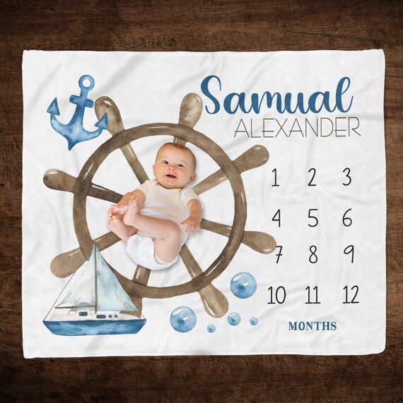 Nautical milestone blanket deals