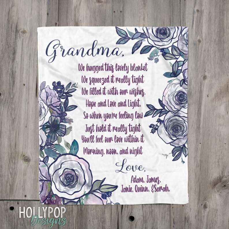 Personalized Grandmother Throw Blanket Gift for Grandma From Etsy