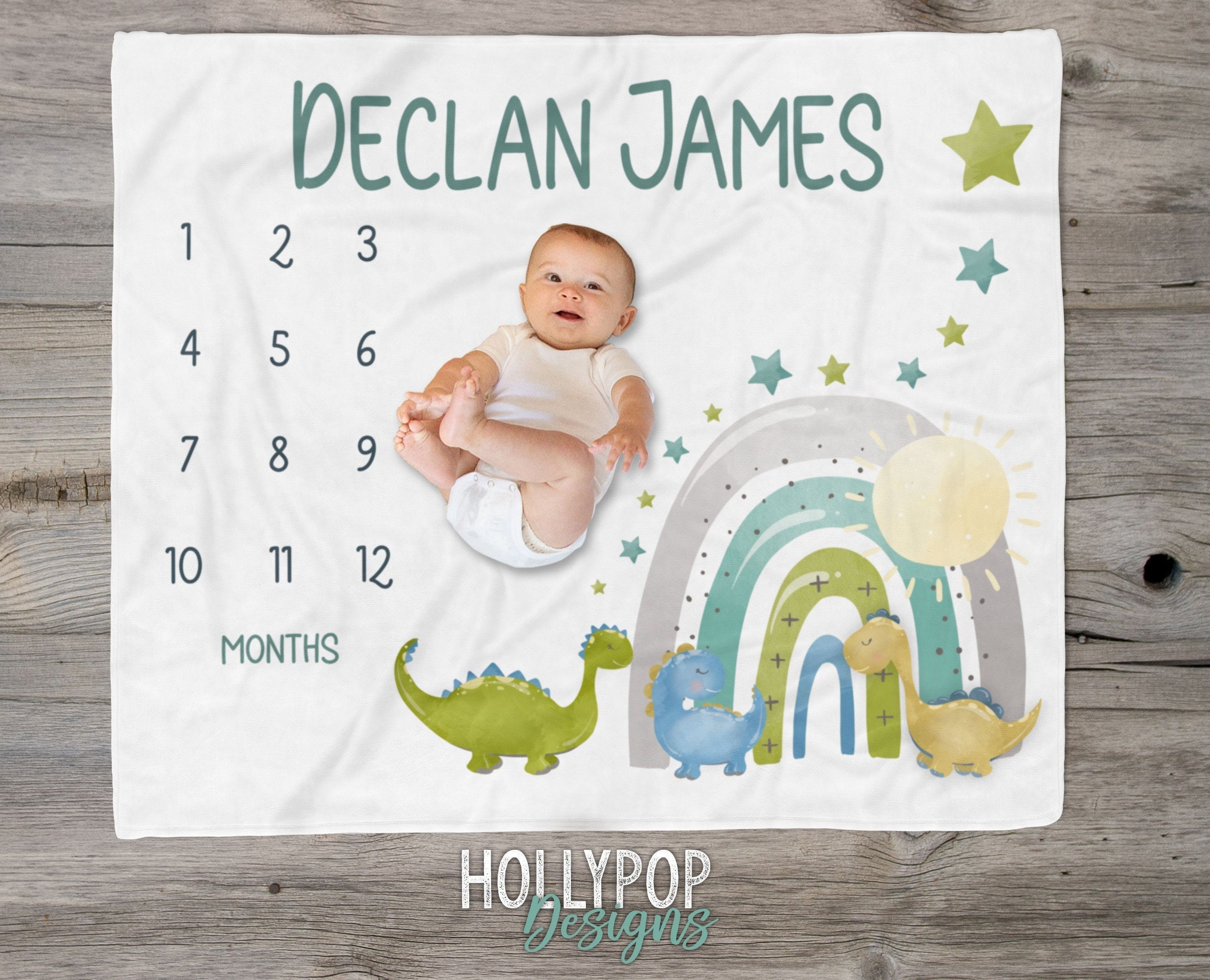 Dinosaur monthly milestone blanket sale