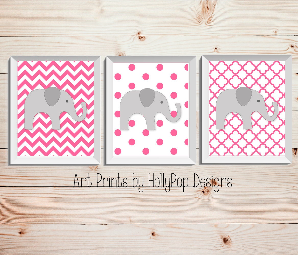 Baby Girl Nursery Wall Decor Bright Pink Nursery Art Prints Etsy