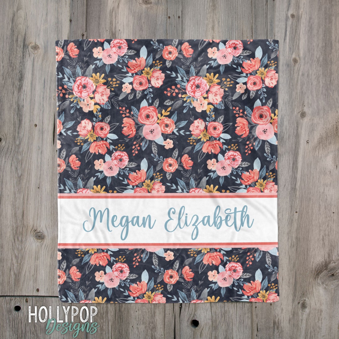 Personalized Baby Blanket, Baby Girl Name Blanket, Girl Gift, Kids Name