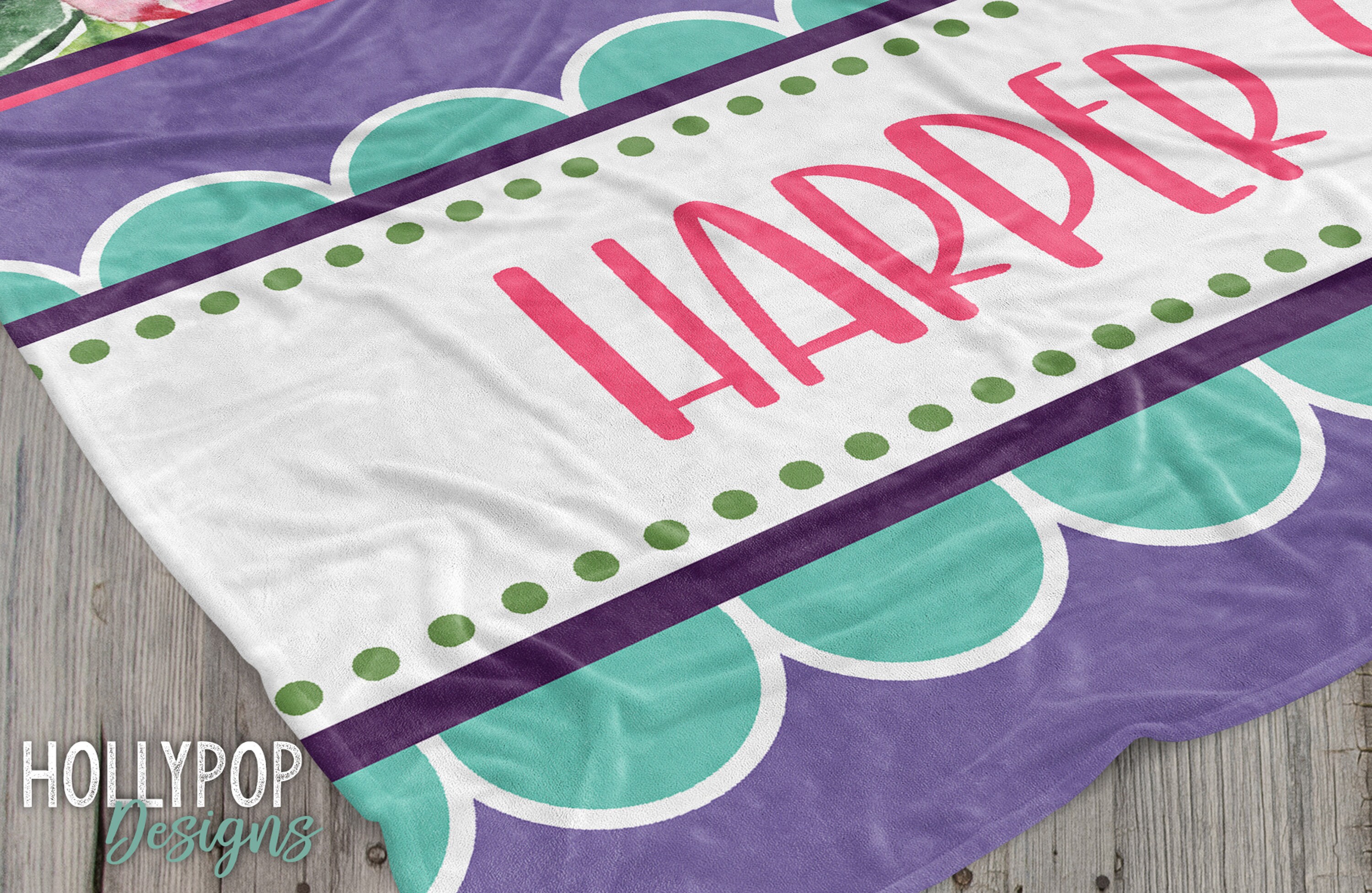 Personalized Kids Blanket Pink Princess Blanket Floral Name Etsy