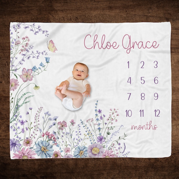 Wildflower Baby Age Blanket - Etsy