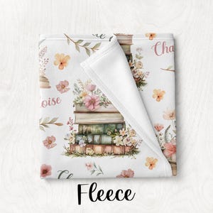 FLORAL BOOK BLANKET Personalized Girl Wildflower Storybook Blanket, Baby Girl Blanket Floral Books Toddler Girl Name Blanket, Baby Girl Gift imagem 5