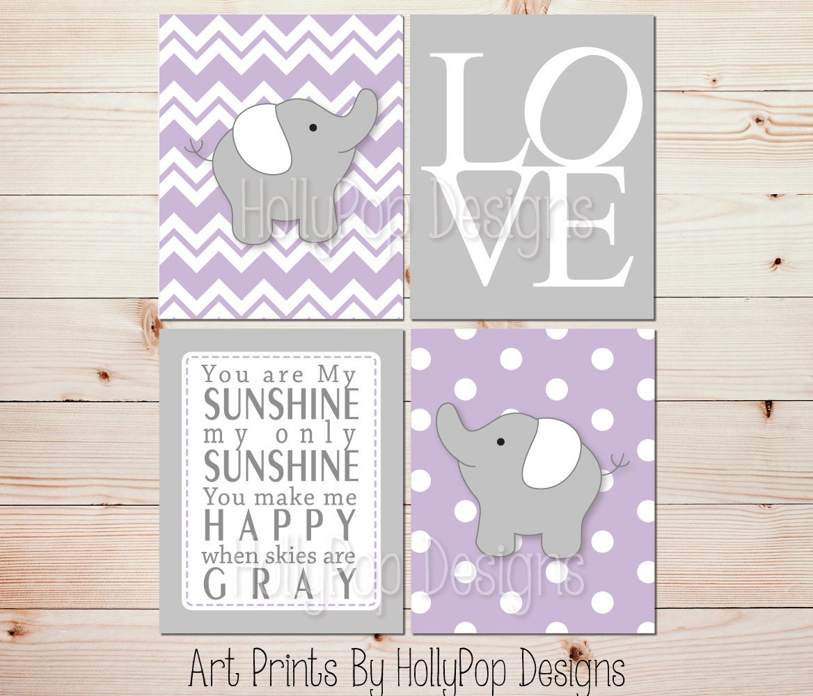 Girls room decor You are my sunshine Kids room wall art Purple Etsy