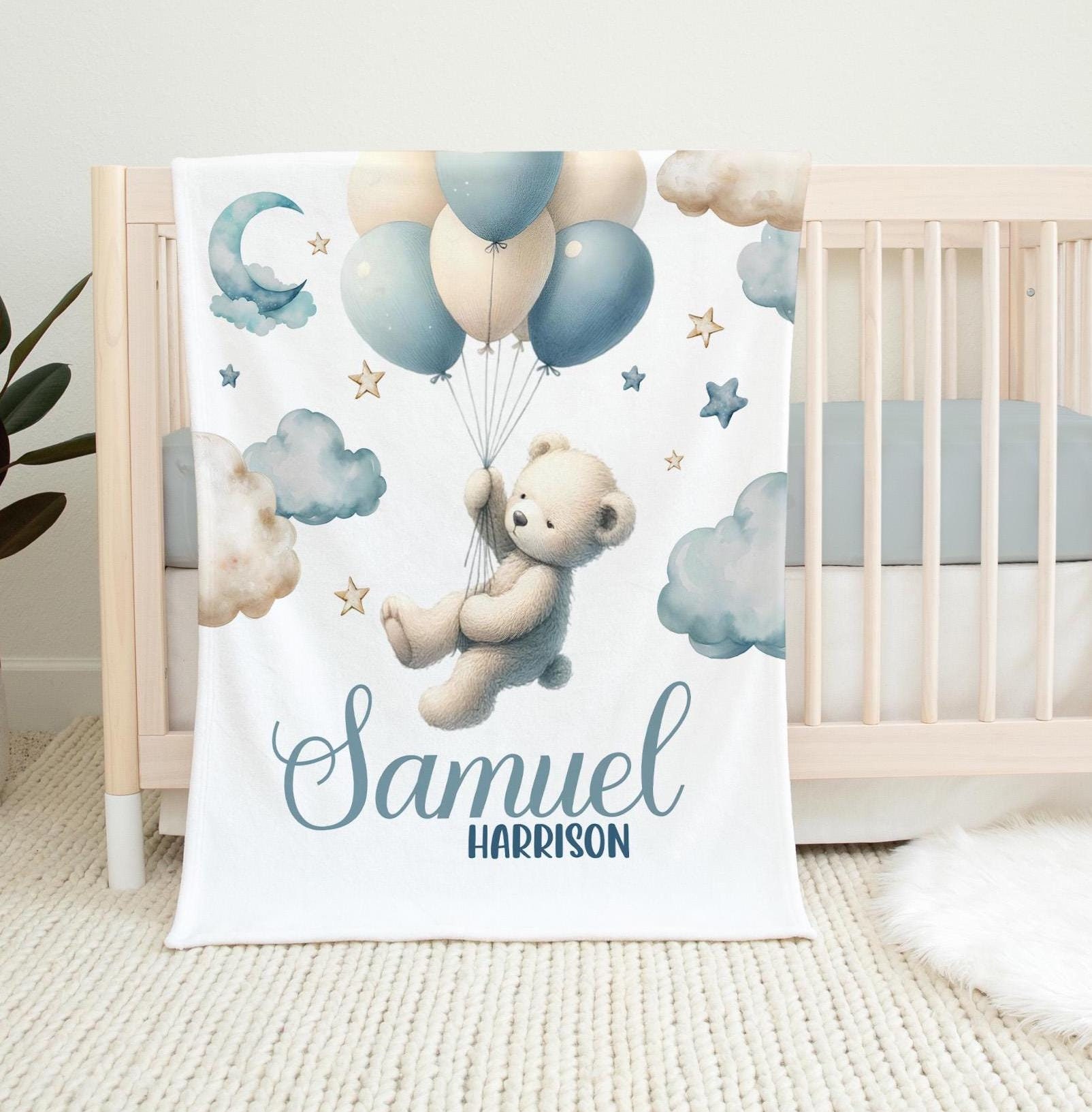 Bear with balloons blanket cheap