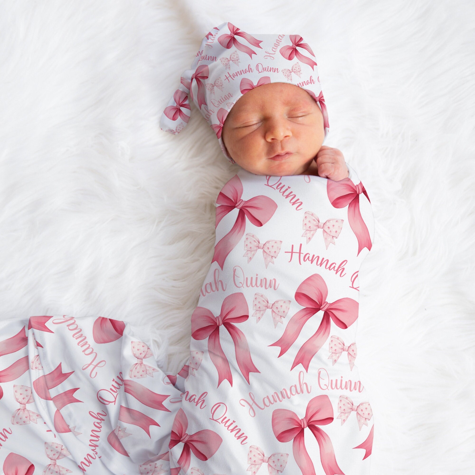 Pink bow swaddle sale