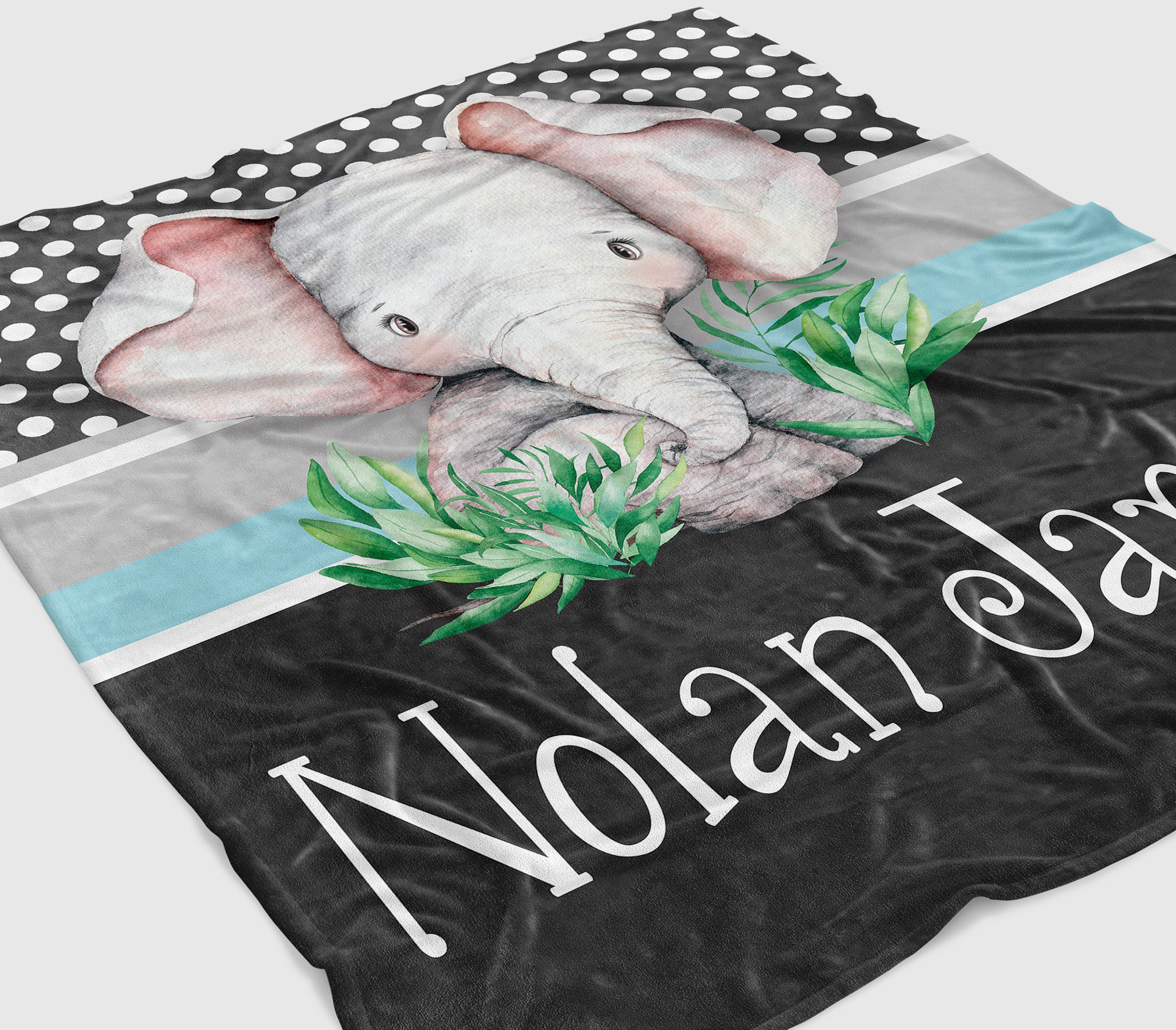 Gray Baby Boy Elephant Blanket Toddler Boy Blanket Etsy