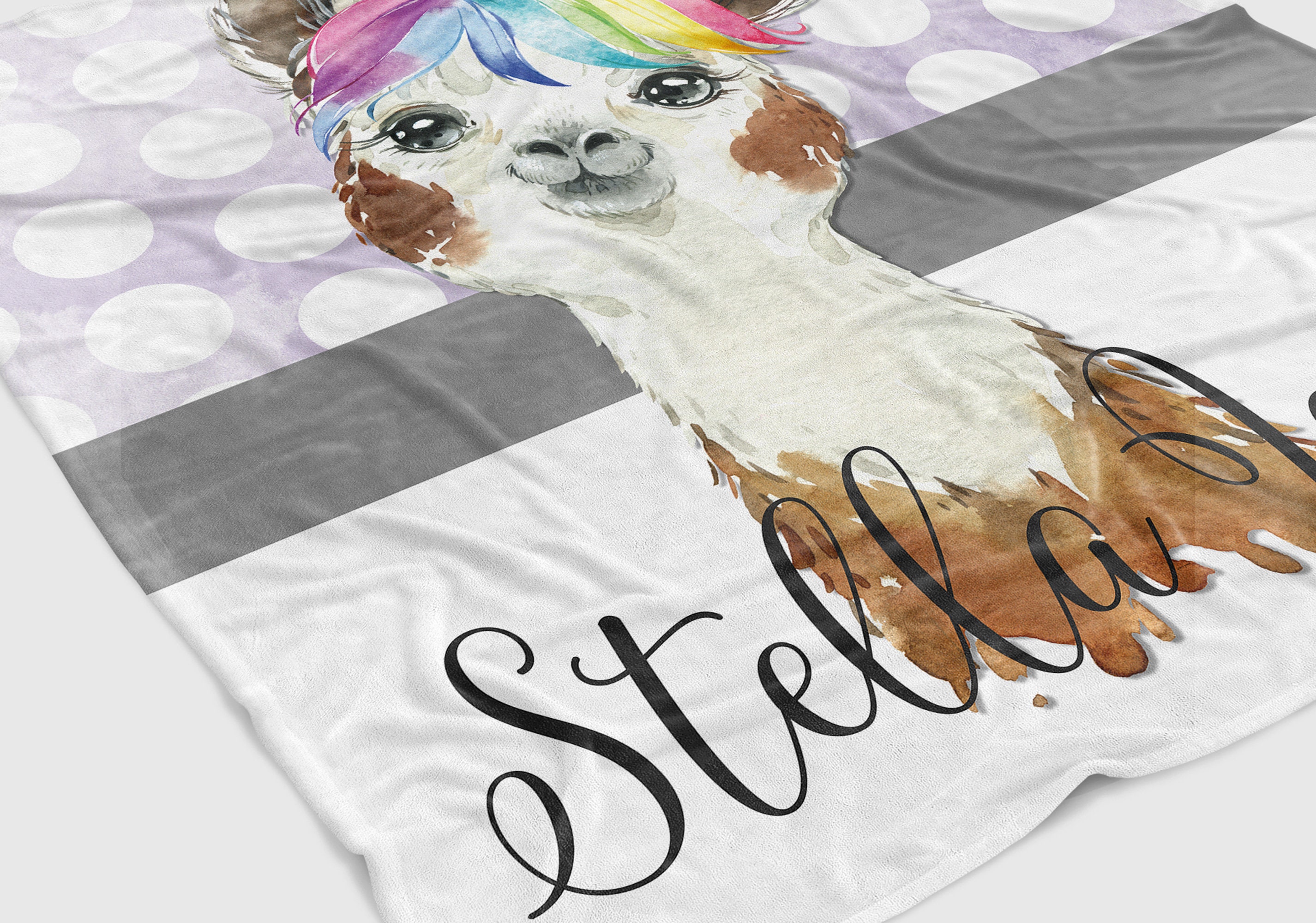 Personalized Baby Girl Minky Blanket Llama Baby Girl Blanket Etsy