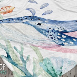 Under the Sea Baby Milestone Blanket, Whale Baby Blanket, Ocean Nursery ...